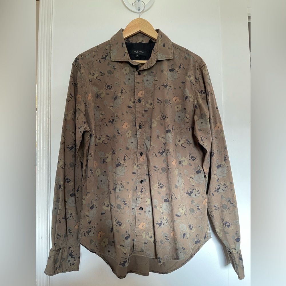 Rag & Bone camouflage button up shirt